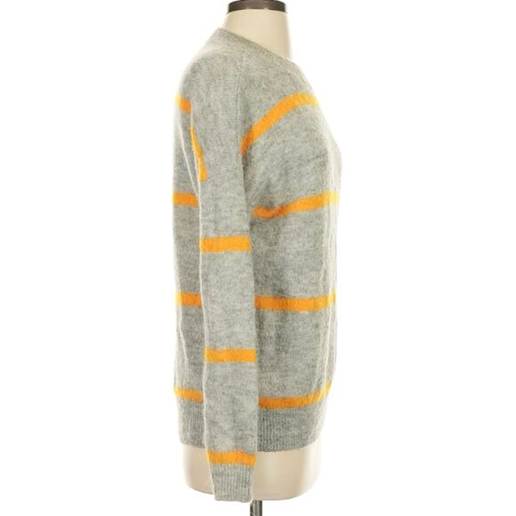MSCH Copenhagen Femme Alpaca Stripe Crewneck Sweater Gray Orange S - Picture 6 of 11